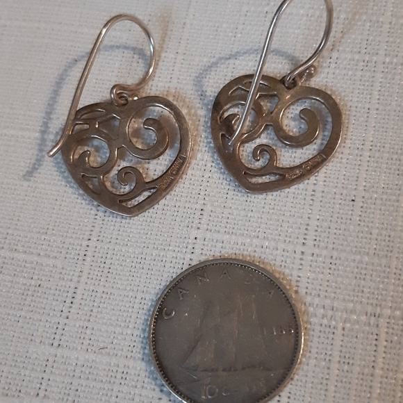 Sterling Heart Pierced Earring - Picture 3 of 3
